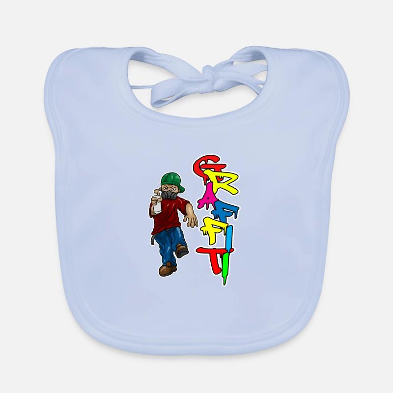 Graffiti Spray Doodle Dessiner Écrire Mur Surface Cadeau Bavoir bio Bébé