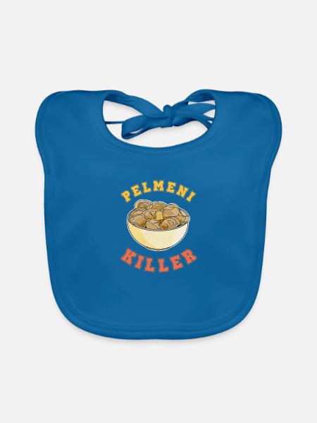 Pelmeni killer Russianlife Russia USSR Küche - Baby Bio-Lätzchen - Pfauenblau - Vorne