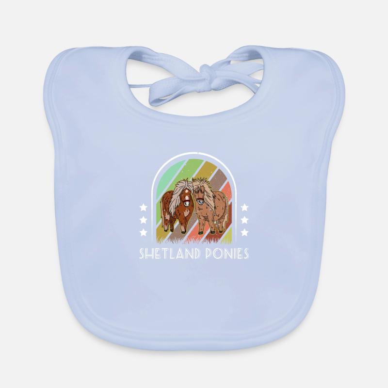 Pferdehalter Pony Shetland Shetty Mädchen Baby Bio-Lätzchen