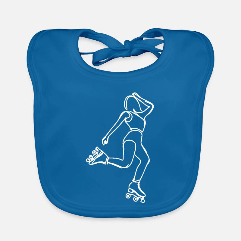 Roller Skater Drawing Organic Baby Bibs