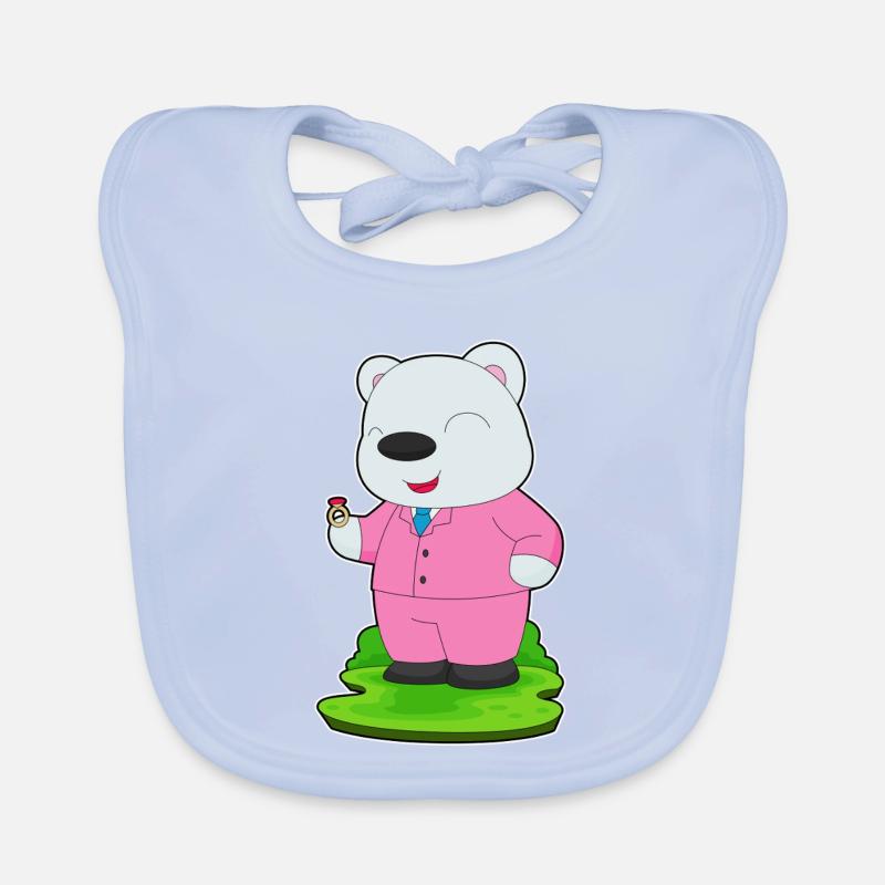 Eisbär Bräutigam Ehering Hochzeit Baby Bio-Lätzchen