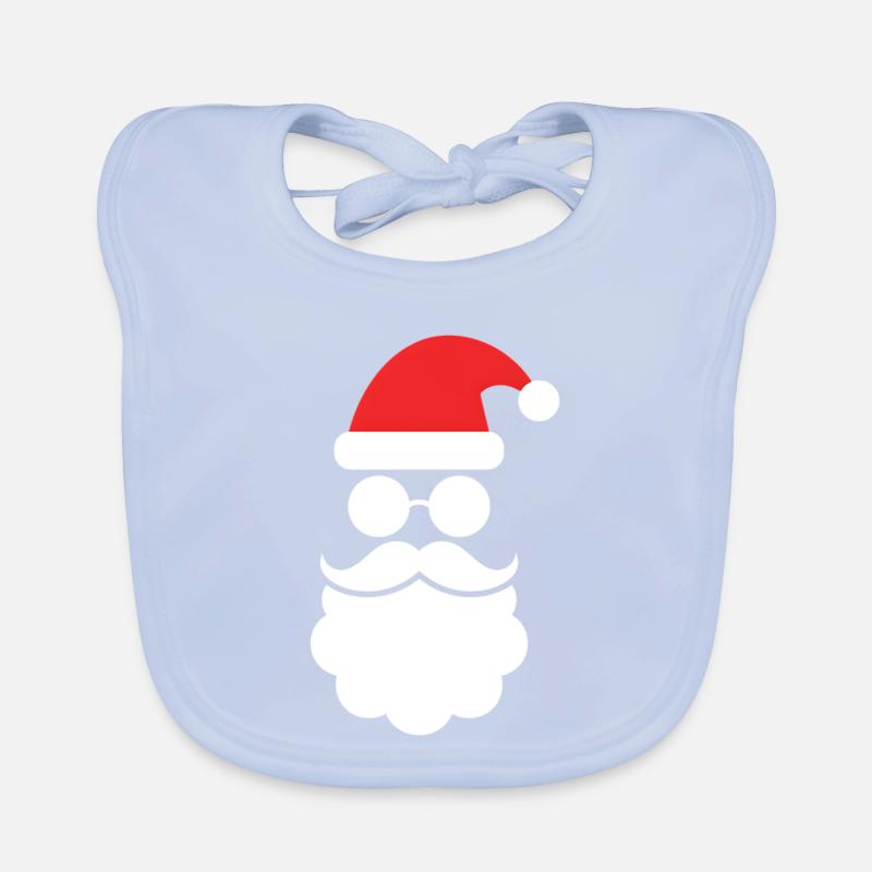 Weihnachtsmann mit Bart Minimal Kopf Design Baby Bio-Lätzchen