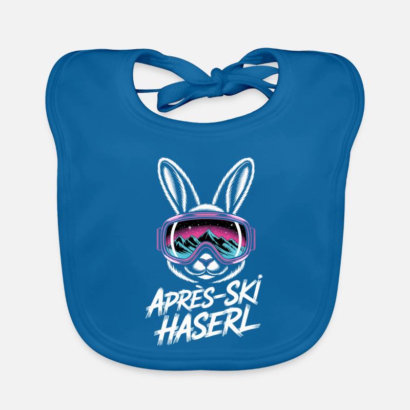 Après-ski bunny hut fun Skier ski bunny Organic Baby Bibs