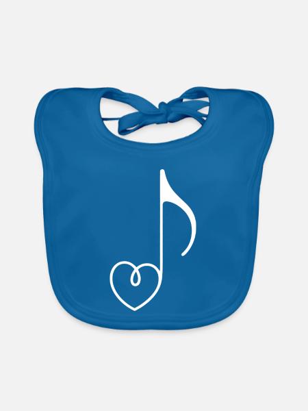 Herznoten-Melodien - Baby Bio-Lätzchen - Pfauenblau - Vorne