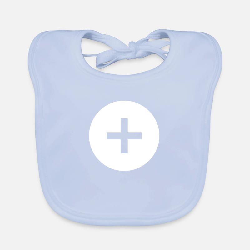 Plus | Symbol | White | gift idea Organic Baby Bibs