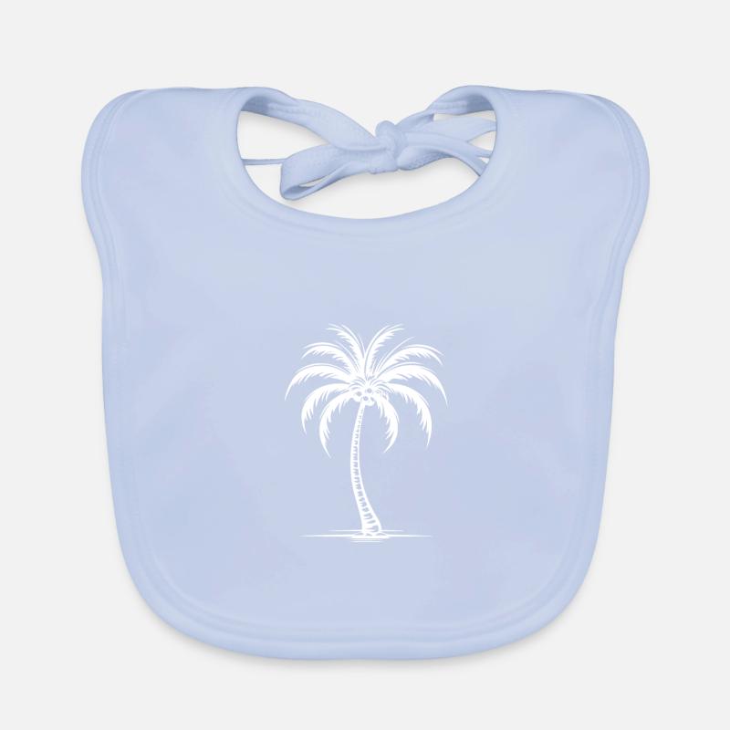 Palm tree holiday symbol silhouette Organic Baby Bibs