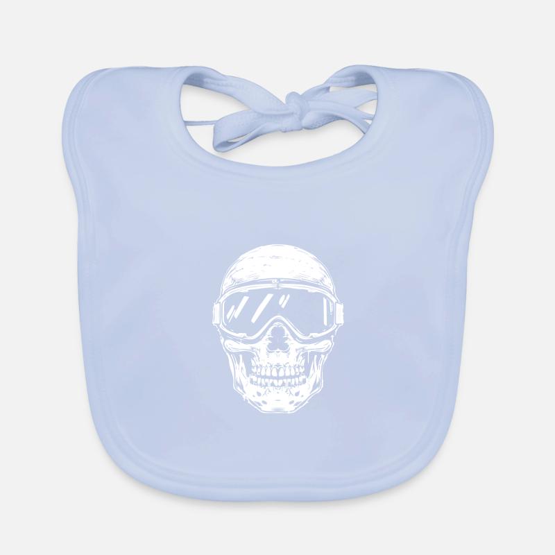 Skull Ski Goggles Organic Baby Bibs