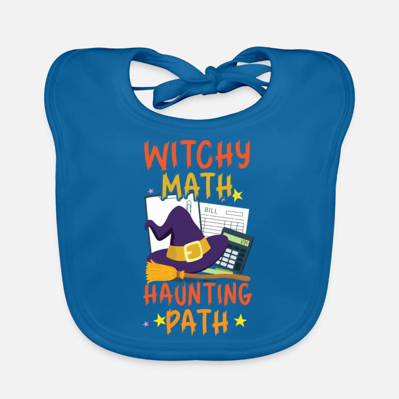 Witch Math Haunted Path Accountant Halloween Organic Baby Bibs