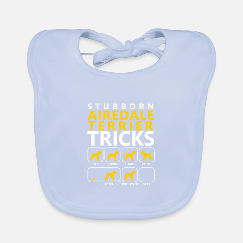 Stubborn Airedale Terrier Tricks Organic Baby Bibs