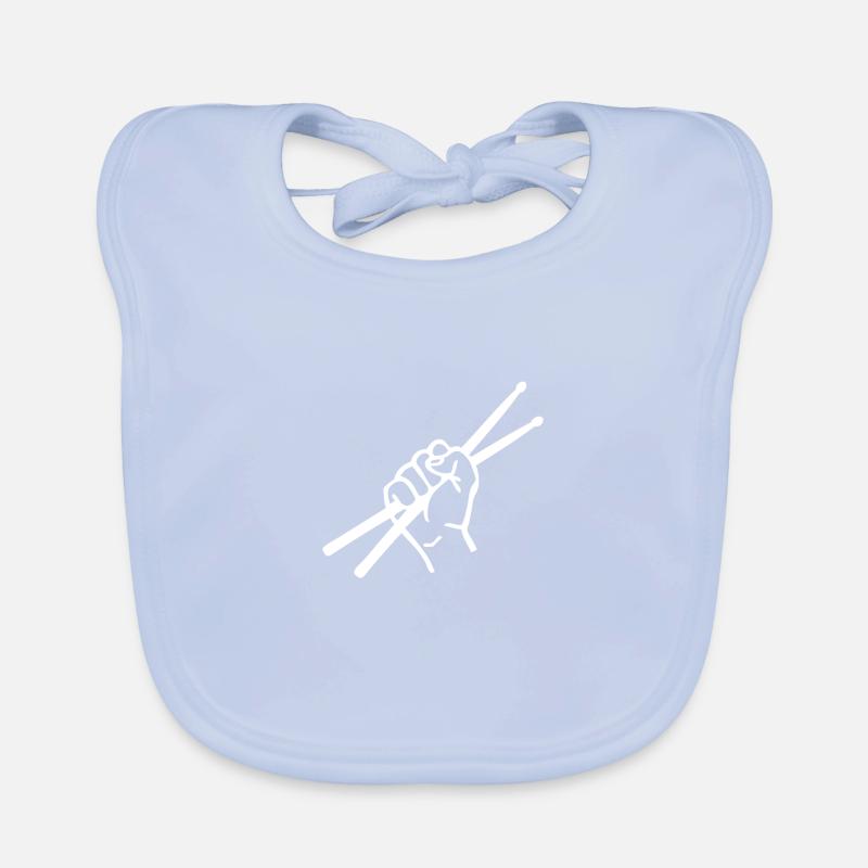 I Destroy Silence Drum Set Drum Player Funny Drumm Organic Baby Bibs