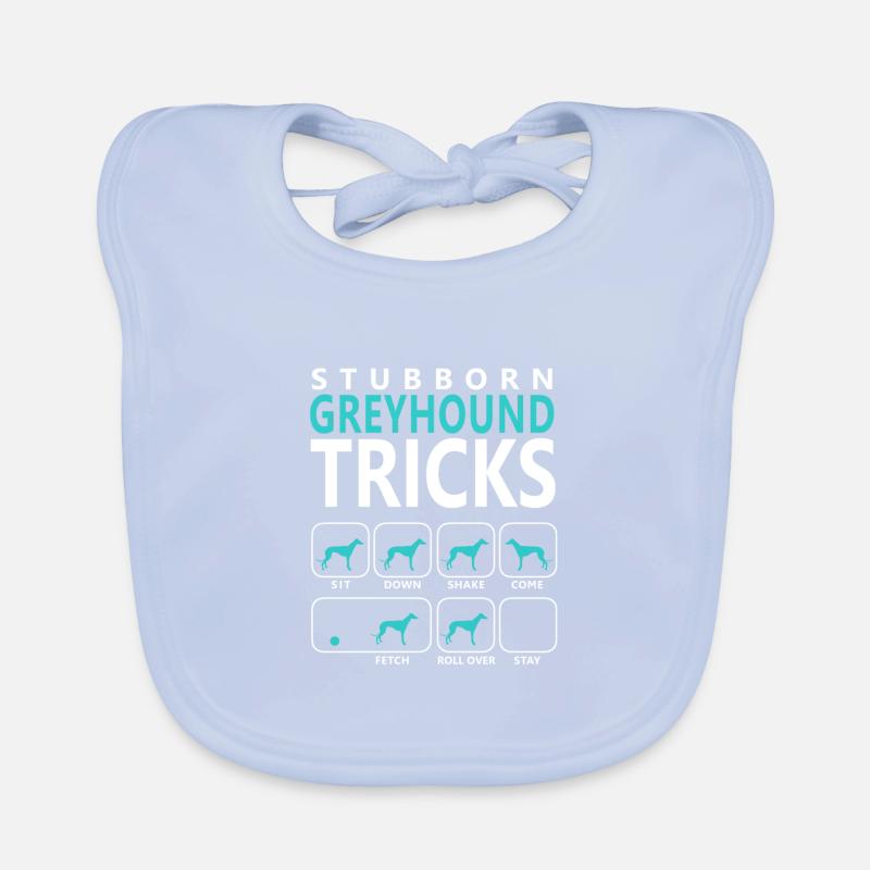 Stubborn Greyhound Tricks Organic Baby Bibs