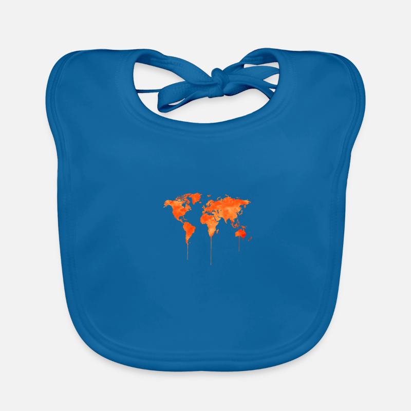 World map Organic Baby Bibs