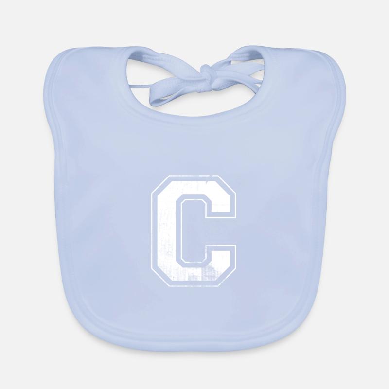 C letter C. Organic Baby Bibs