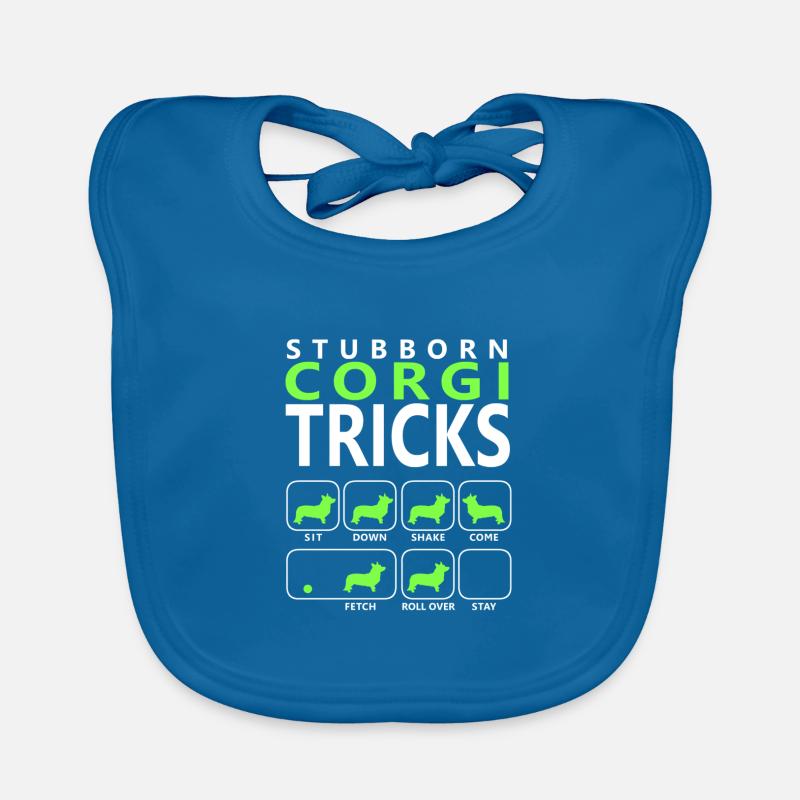 Stubborn Corgi Tricks Organic Baby Bibs