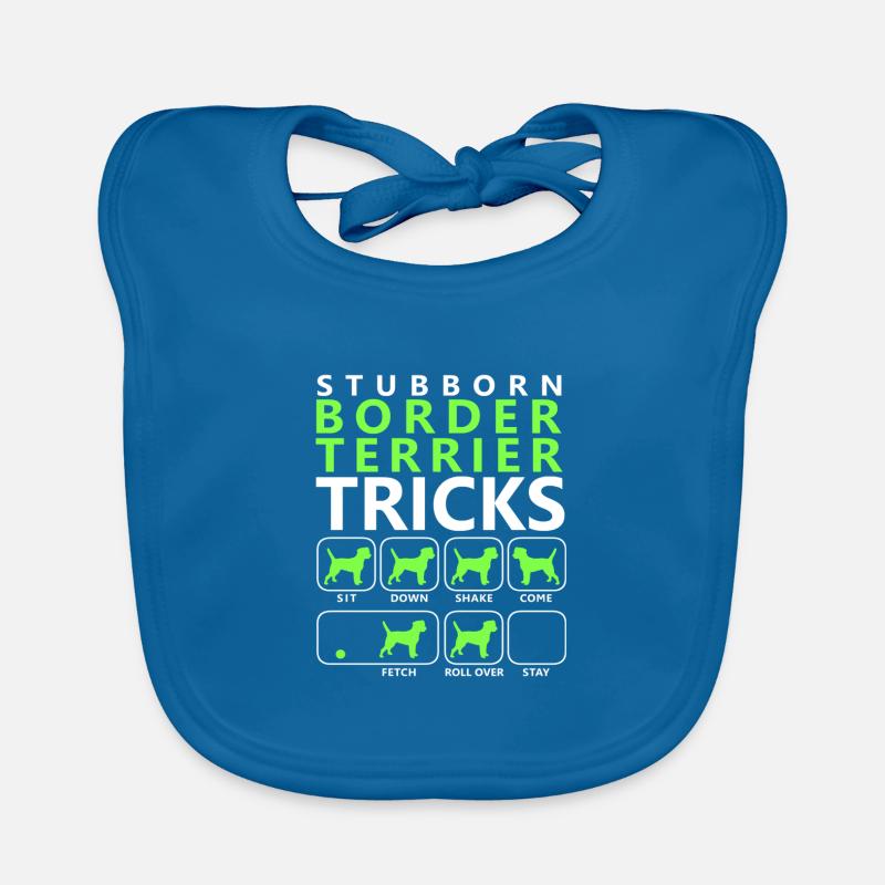 Astuces Border Terrier tenaces - Bavoir bio Bébé - bleu paon