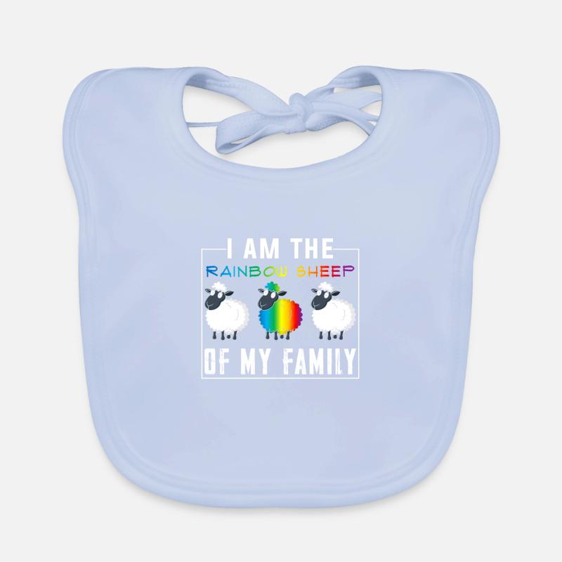 CSD sheep rainbow colors Organic Baby Bibs