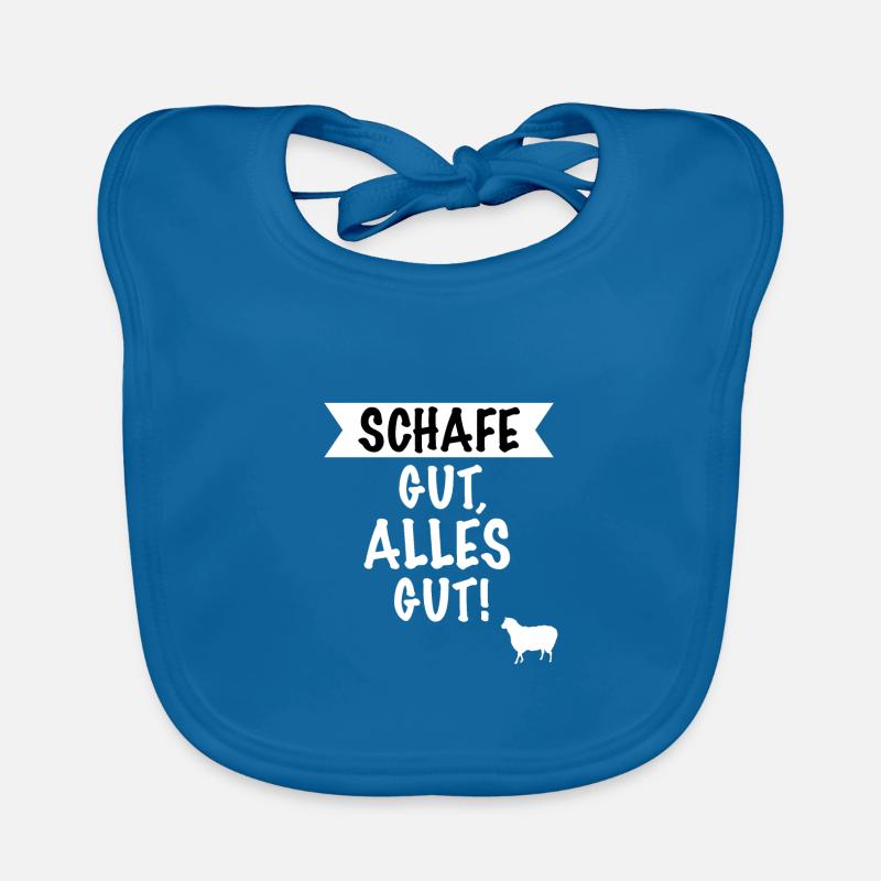 Schaf Schafe Hirte Schäfer Schafbesitzer Geschenk - Baby Bio-Lätzchen - Pfauenblau