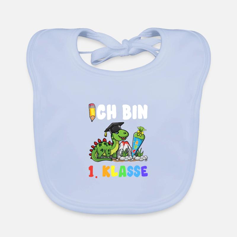 Ich Bin 1. Klasse Dino Dinosaurier Saurier Dinos Baby Bio-Lätzchen