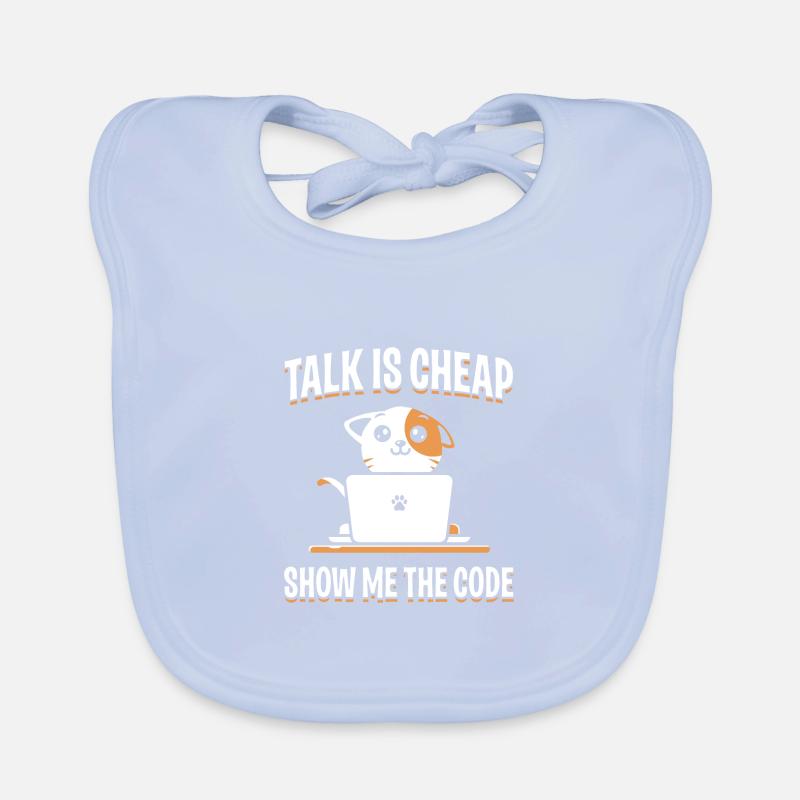 Citation de conception de programmeur impressionnante Montrez-moi le code Bavoir bio Bébé