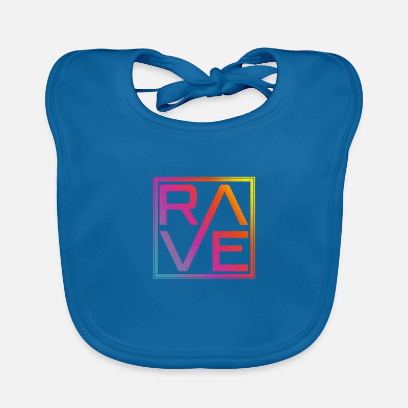 Raving, Rave, Techno, House, Edm Party - Baby Bio-Lätzchen - Pfauenblau