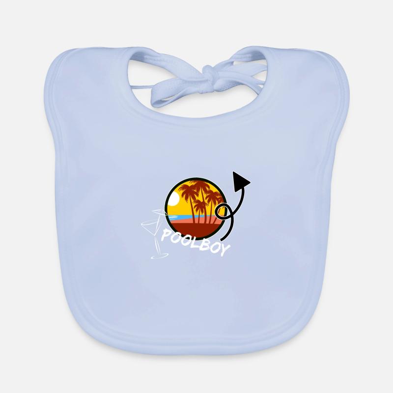 Poolboy Pooljunge Sixpack Training Animateur Shirt Baby Bio-Lätzchen