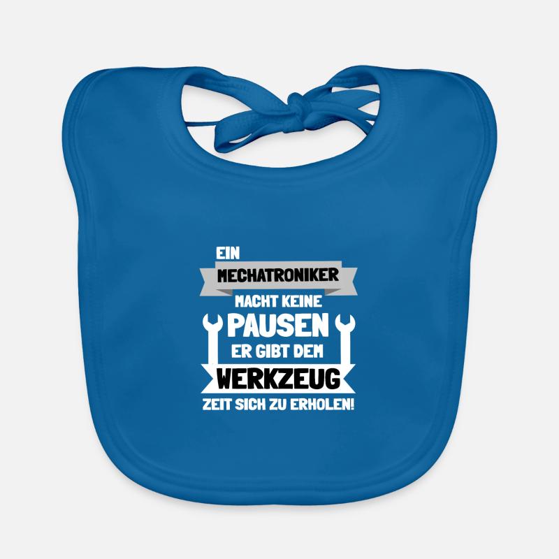 Mécanicien Idée cadeau de mécanicien - Bavoir bio Bébé - bleu paon
