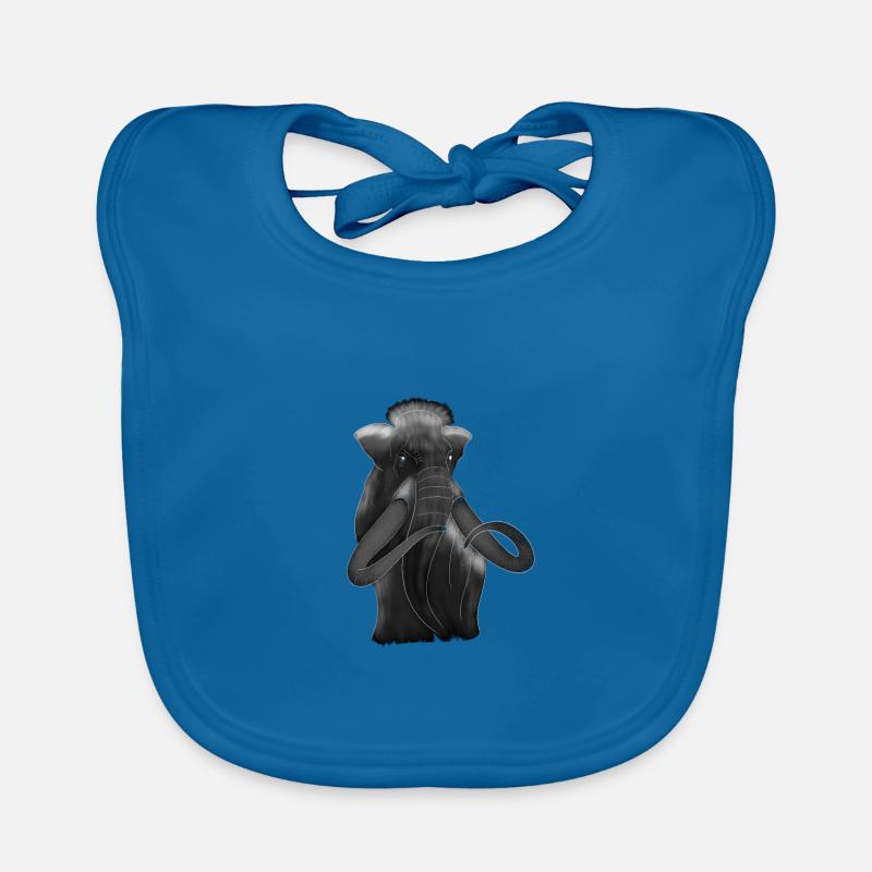 Mammouth âge de glace éléphant idée cadeau de l'âge de pierre animal - Bavoir bio Bébé - bleu paon