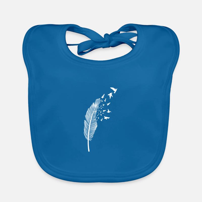 Plume et oiseau blanc Bavoir bio Bébé