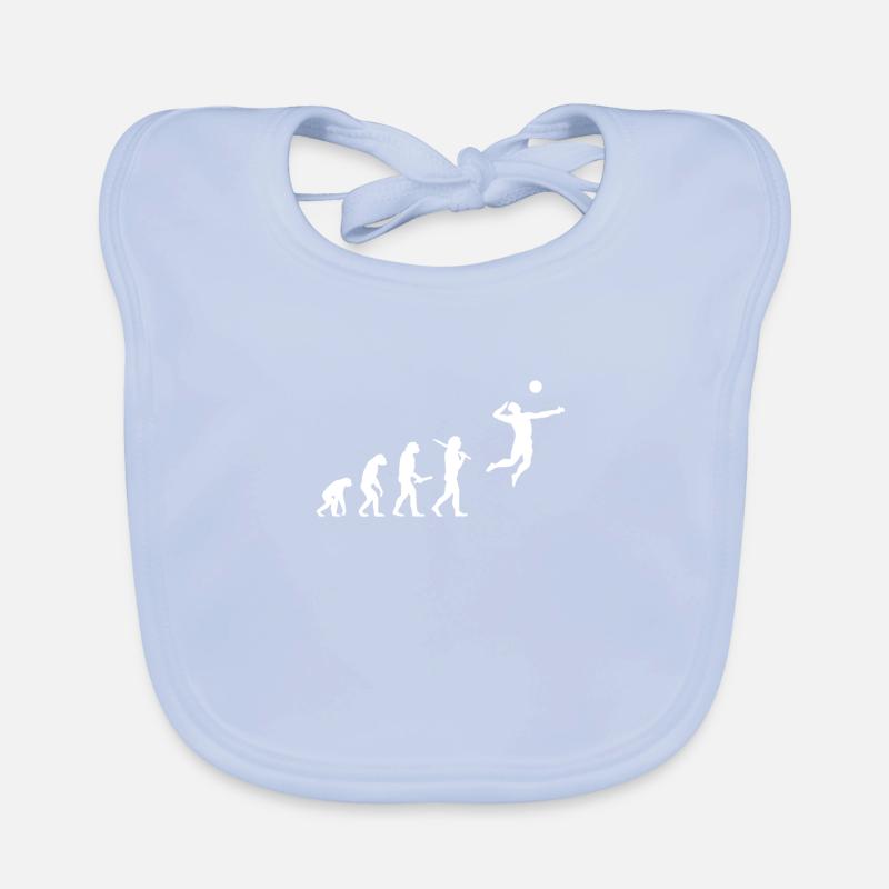 Volleyball Evolution Sportler Hobby Fun Geschenk Baby Bio-Lätzchen