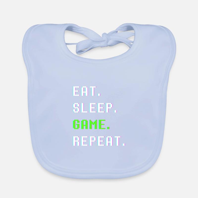 Eat Sleep Game Répéter Bavoir bio Bébé