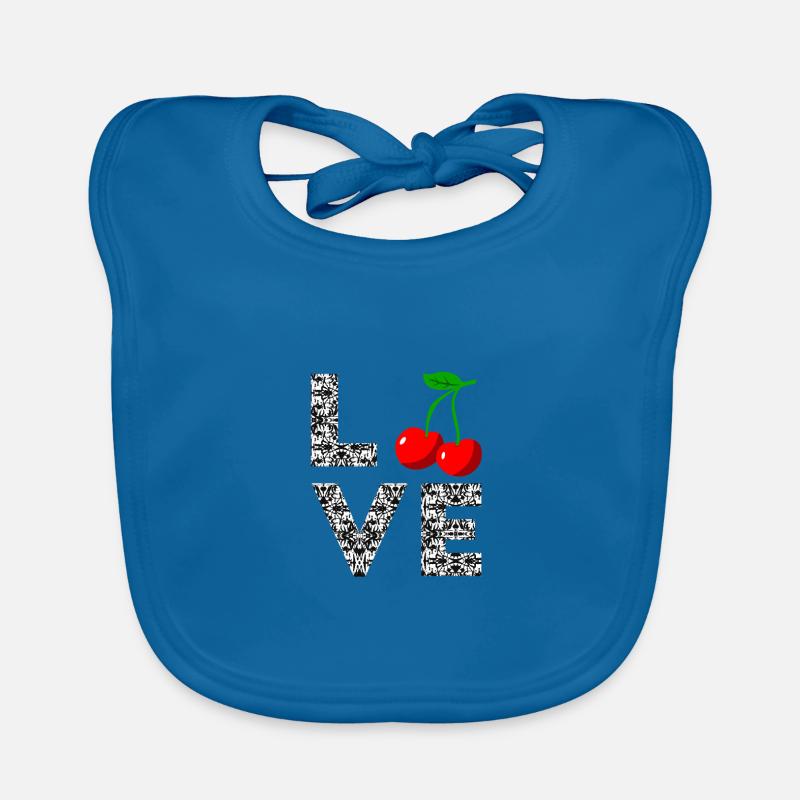 Cherry Cherry Heartbeat Fruit Cherries Organic Baby Bibs