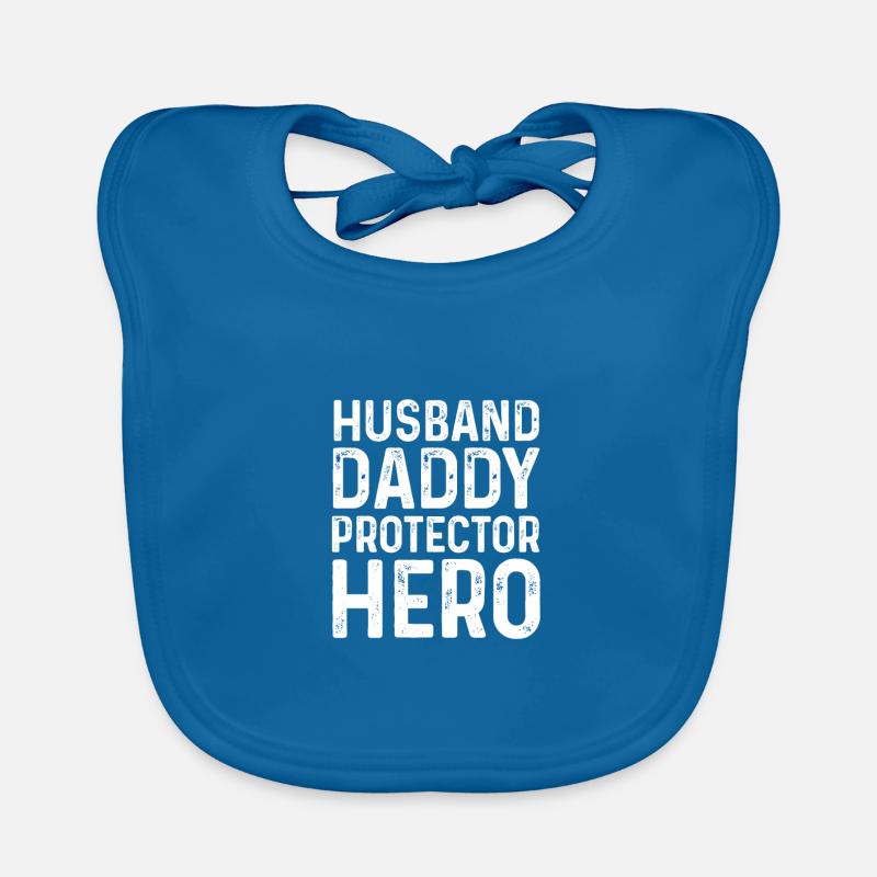 Mens Husband Daddy Protector Hero Father Organic Baby Bibs