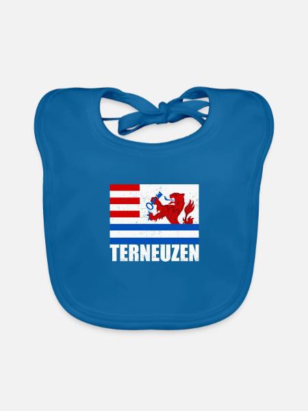 Niederlande Amsterdam Holzschuh Urlaub Reise - Baby Bio-Lätzchen - Pfauenblau - Vorne