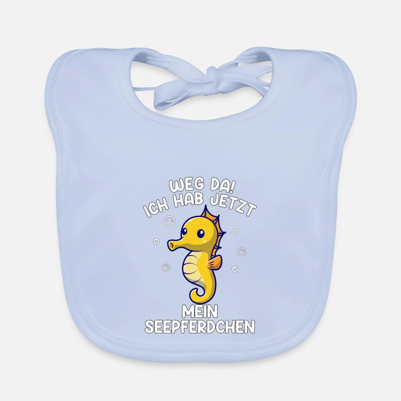 Seepferdchen Seepferd Spruch Kinder Geschenk Baby Bio-Lätzchen