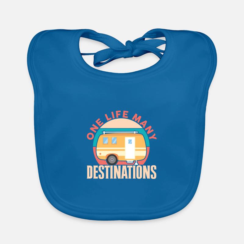 Camping design pour camper campeur cool - Bavoir bio Bébé - bleu paon