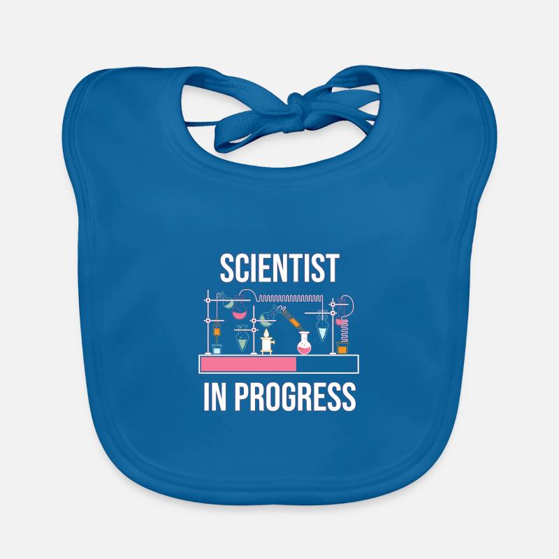 Scientist In Progress Physics Science Chemistry - Baby Bio-Lätzchen - Pfauenblau