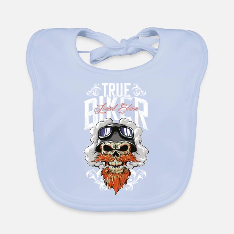 biker skull motorcycle Organic Baby Bibs