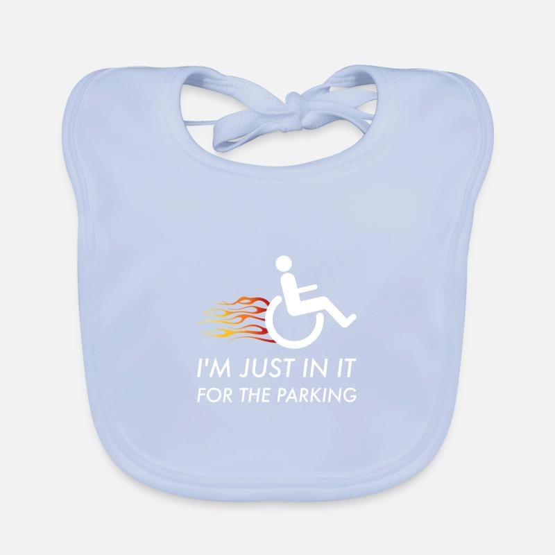 Behindert Rollstuhl Behinderung Handicap Geschenk Baby Bio-Lätzchen