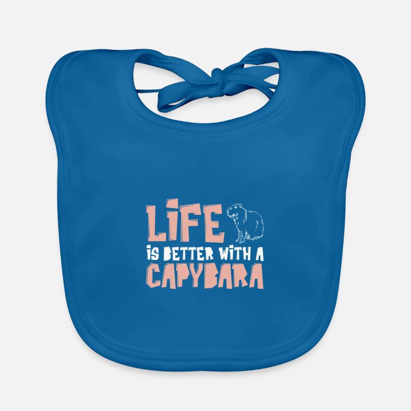 Capibara motif for Capibara owners Organic Baby Bibs