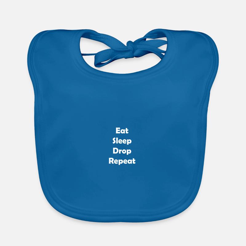 Eat Sleep Drop Repeat - Bavoir bio Bébé - bleu paon