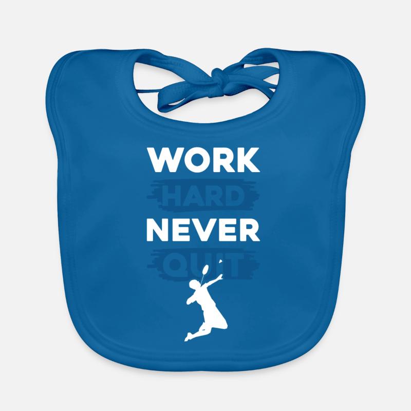Badminton Work Hard Organic Baby Bibs