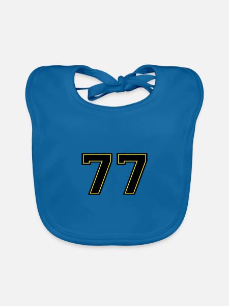 77 - Organic Baby Bibs - peacock-blue - Front