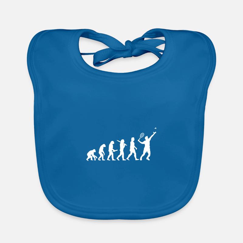 Evolution Badminton Joueur Service Idée cadeau - Bavoir bio Bébé - bleu paon