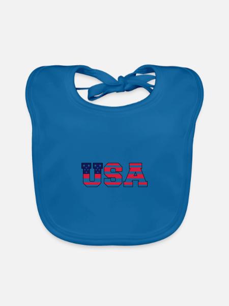 usa design 3 - Baby Bio-Lätzchen - Pfauenblau