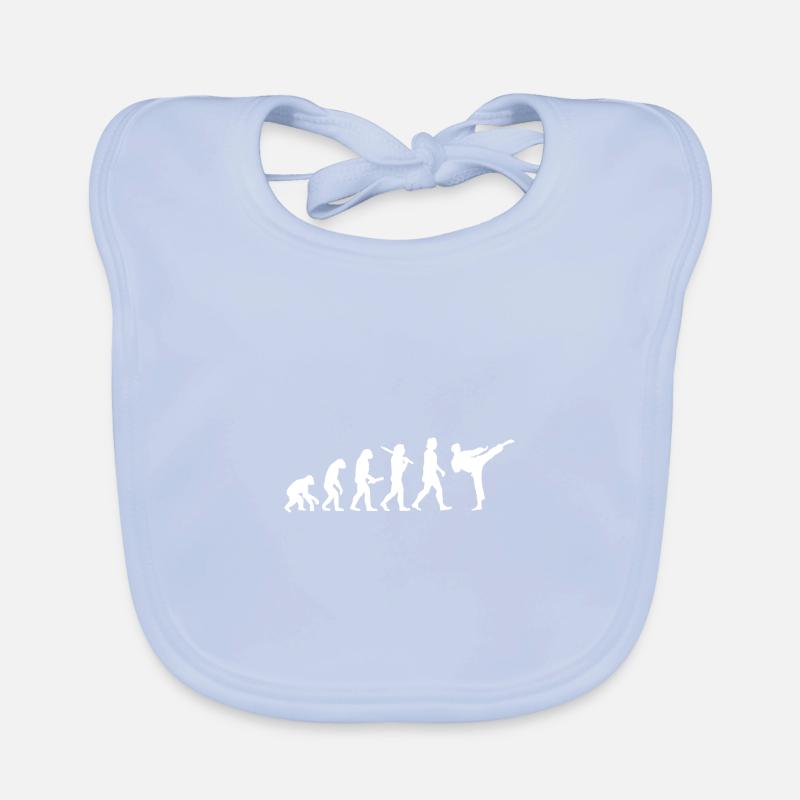 Evolution Karate Martial Arts Kick Karateka Gift Organic Baby Bibs