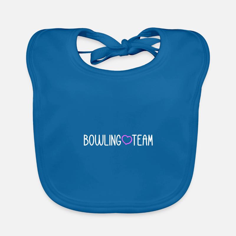 Bowling Team - Baby Bio-Lätzchen - Pfauenblau