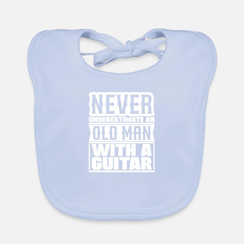 Never underestimate an old man with guitar Organic Baby Bibs
