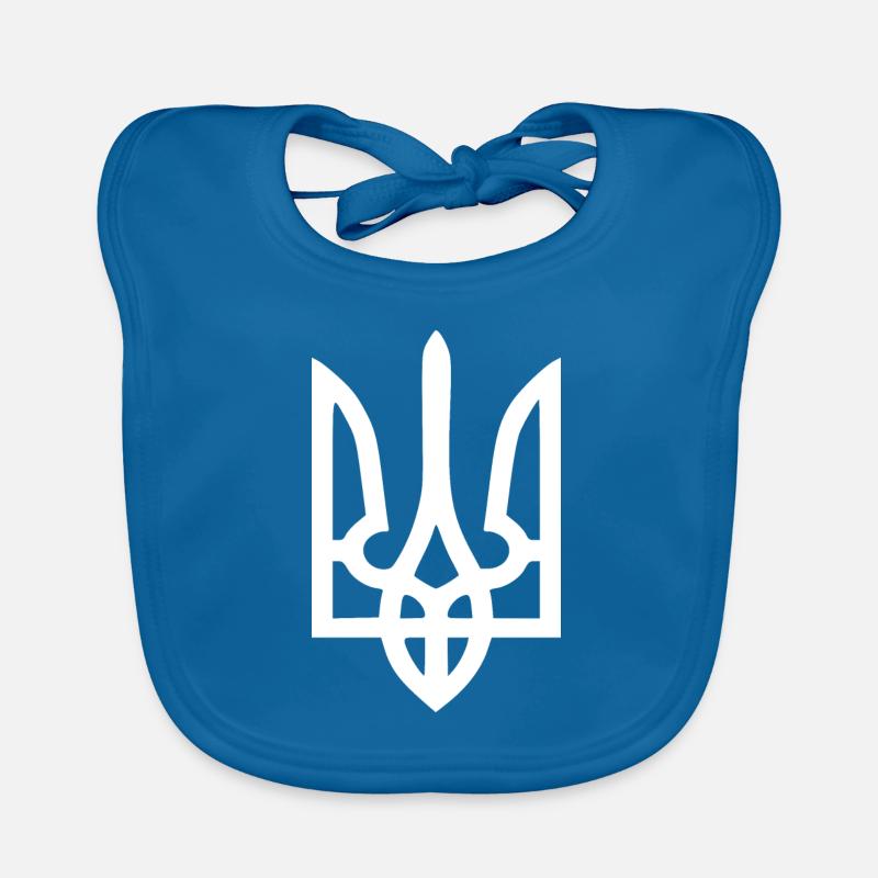 Ukraine - Bavoir bio Bébé - bleu paon