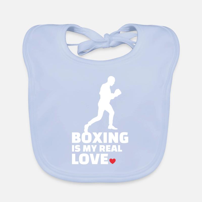 J’aime la boxe pour tous les boxeurs et les amateurs de boxe. Bavoir bio Bébé