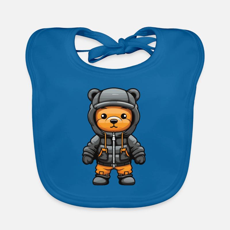Bear Winter Comic Organic Baby Bibs